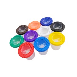 Harilla 10x Leakproof Paint Cups Art Supplies with Lid Washable Wash Cup Brush Cup Container for Home Acrylic Gifts Beginners