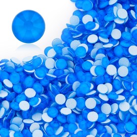 Meibite Neon Blue Flatback Rhinestones, Glass Rhinestones for Nail Art and Craft, Glue Fix, Loose Crystal Gemstones(Neon Blue, SS12, 1440pcs, 2.9-3.0mm)