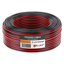 MANAX® Loudspeaker Cable 10 m 2 x 0.75 mm² Red/Black
