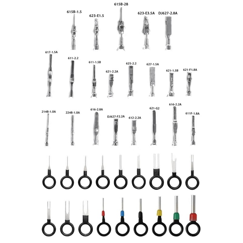 Fulillanlun 340Pcs 1/1.5/1.8/2.2/2.8/3.5mm Terminal Pins Wire Harness Pin Male Female