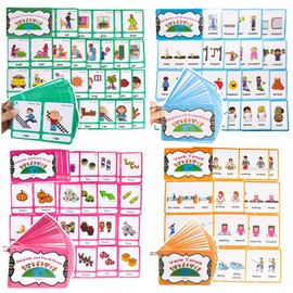 Richardy Irregular Verbs/Plural Nouns/Degrees of Comparison/Verb Tense 4 Themes Flashcards Building Vocabulary Pocket Cards Educational Learning Toys Pre-Kindergarten Classroom Supplies