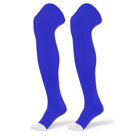 SUNYIWJIE Baseball Socks High Football Socks Multiple Sizes Over the Knee Baseball Sock for Boys Men (US, Alpha, Small, Regular, Regular, 1 Pair Blue)