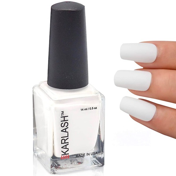 Karlash Esmalte de uñas Super White de 15 ml de larga duración y aplicación suave