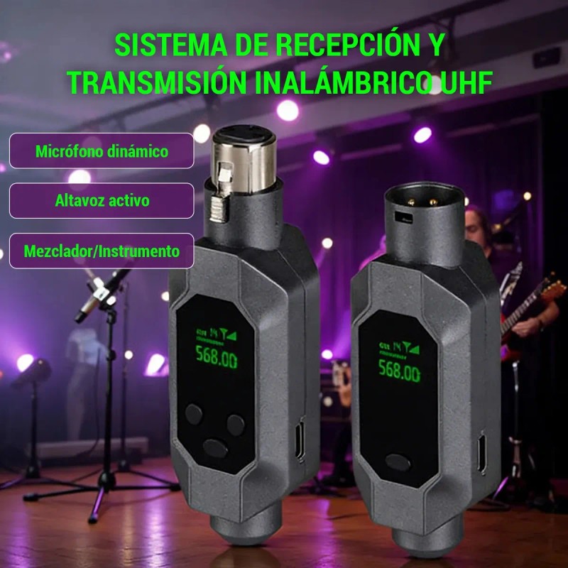 Sistema Inalámbrico De Micrófono Transmisor Receptor Uhf Dsp