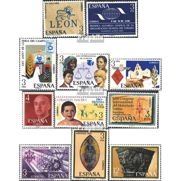 Spain 2153,2154,2155,2156,2157, 2174,2175,2176,2185,2193-94 (complete.issue.) unmounted mint/never hinged ** MNH 1975