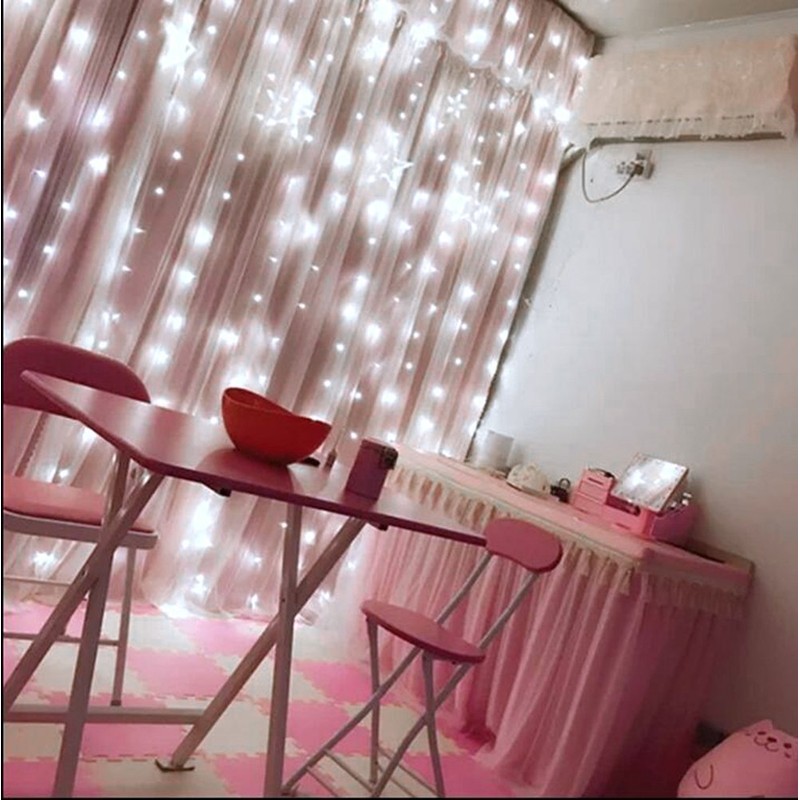 2M x 2M Window Curtain Lights Plug In Backdrop Curtain
