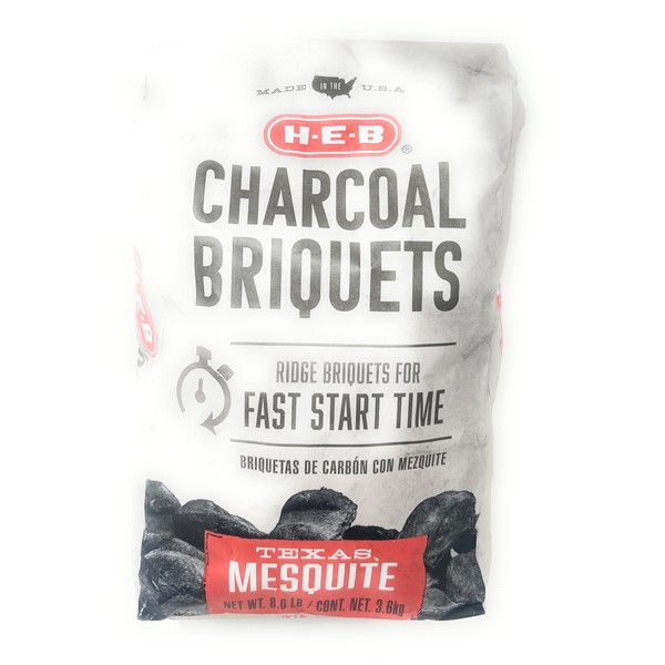 H‑E‑B Texas Mesquite Charcoal Ridge Briquets - 8 lb Bag