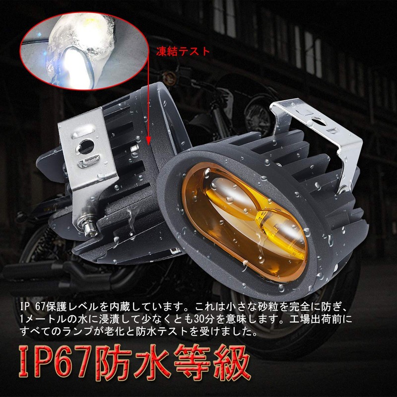 GREENBEAN Motorcycle LED Fog Lamp, 40 W, Flood Light Type,