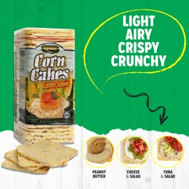Landau Thin Puffed Corn Cakes | Light, Airy Low Calorie Snacks With a Real Corn Taste | Kosher | 4.6 Ounce (Pack of 12)