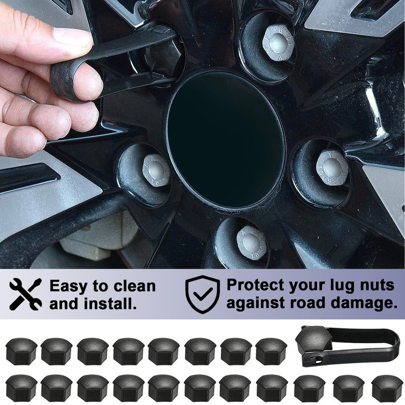 17mm Wheel Nut Cap, 20pcs Wheel Bolt Nut Covers, Universal