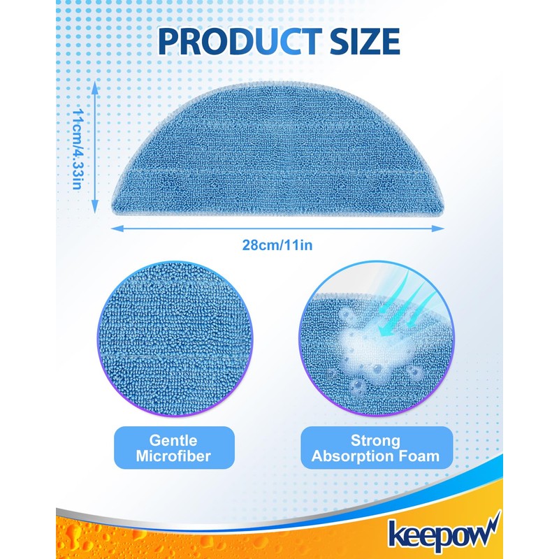 KEEPOW Vacuum Mop Replacement Pads Compatible with ILIFE V3/V3s/V5/V5s/V5s pro/V5s