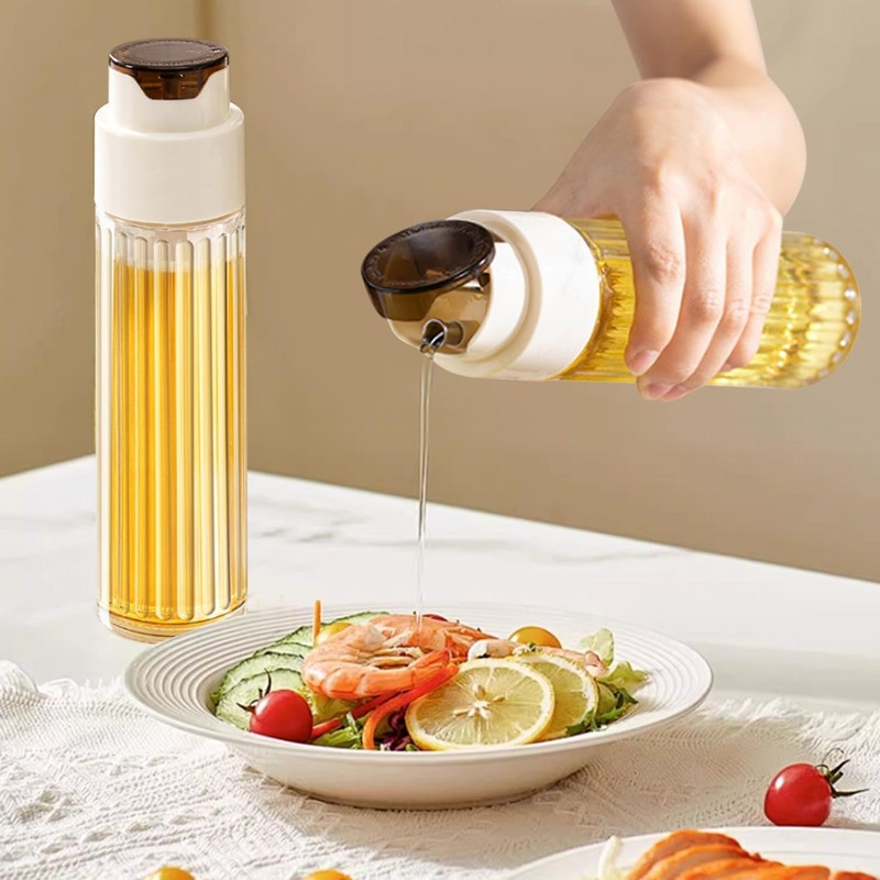 Automatic Opening & Closing Oil Bottle, Glass Oil Dispenser with