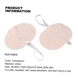 Beavorty Armpit Pad 1 Pair Underarm for Women Men Non Scented Washable Elastic Straps Discreet