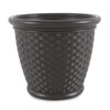 Suncast Sonora 18 Inch Resin Wicker Decorative Flower Planter, Brown