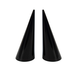 AUEAR, 6 Pack Cone Shape Acrylic Solid Ring Display for Jewelry Showcase Display Stand (Clear & Black & White)