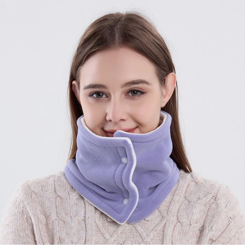 PAZOFA Neck Warmer, Button, Double-Sided Use, Unisex, Soft, For Winter,