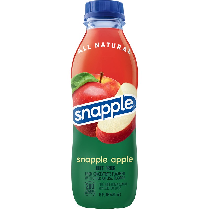 Snapple Apple Juice Drink, 16 Fl Oz Recycled Plastic Bottle,
