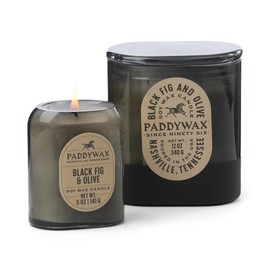 Paddywax Scented Candles Vista Collection Vintage Style Artisan Candle in Frosted Glass, 5-Ounce, Black Fig & Olive