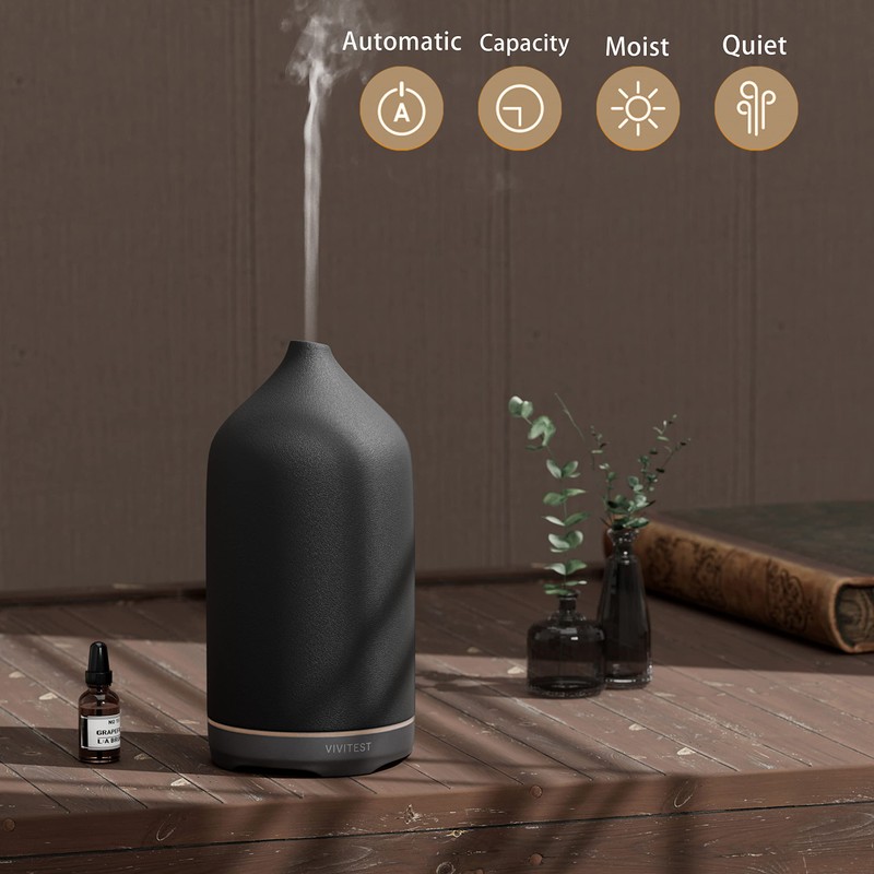 VIVITEST Diffusers for Essential Oils,Stone Oil Diffuser,Ceramic Essential Oil Diffusers