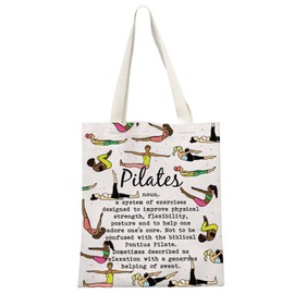 MEIKIUP Pilates Gift Pilates Tote Bag for Pilates Lovers Pilates Teacher Bag Pilates Girl Era Tote Bag Pilates Instructor Gift (Pilat TB)