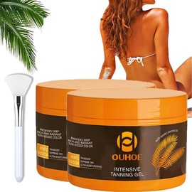 2Pcs Luxury Intensive Tanning Gel, Natural Tanning Accelerator Cream Gel, Brown Tanning Gel, Sunbed Tanning Accelerator, Tanning Cream for Sunbeds & Outdoor Sun