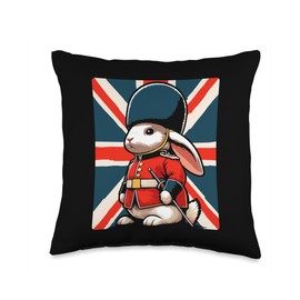 Royal Guard Bunny King's Guard Rabbit England Throw Pillow