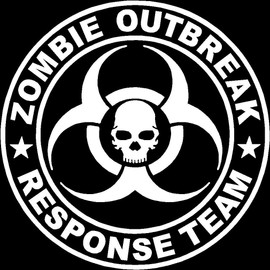 DecalDestination Zombie Outbreak Response Team Truck Decal Window Vinyl Car Decal White 10"