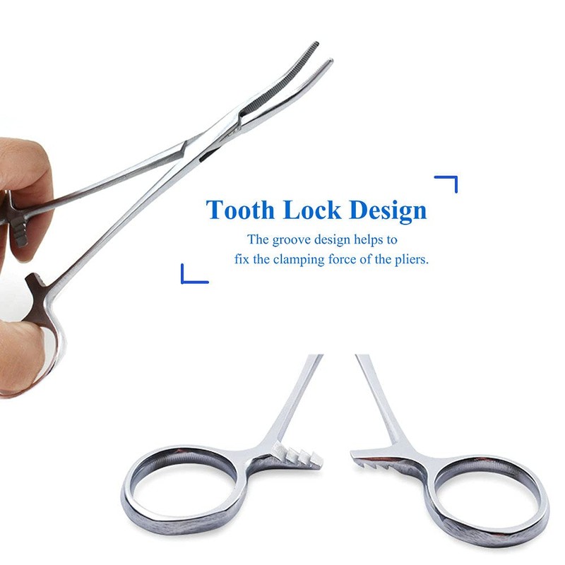 Fishing Hemostat Locking Clamp Forceps Fishing Scissors Curved Tip Fish