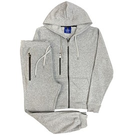 Royal Threads Canada Men's 2-Piece Fleece Jogger Set, Tech Hoodie with Matching Fleece Pants (US, Alpha, 4X-Large, Regular, Regular, Heather Grey)