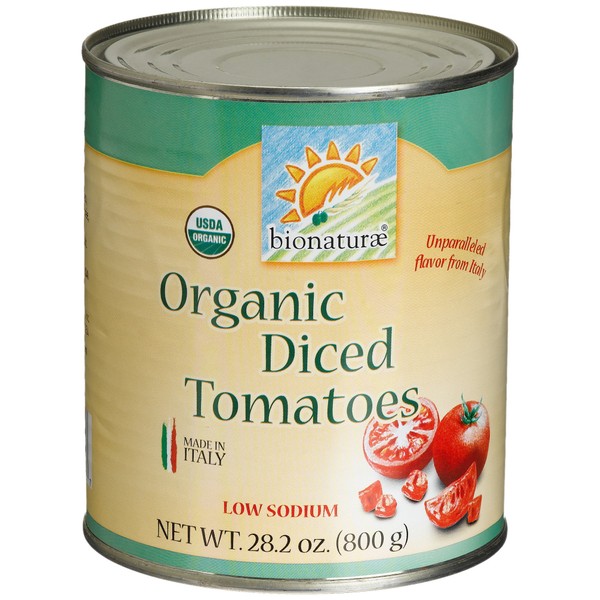 Bionaturae Diced Tomatoes | Organic Diced Tomatoes | Keto Friendly | Non-GMO | USDA Certified Organic | No Added Sugar | No Added Salt | Made in Italy | 28.2 oz (12 Pack)