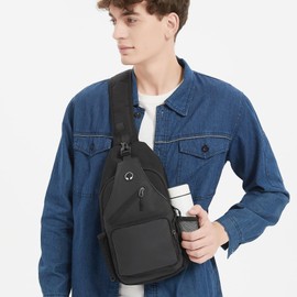 Javolto Crossbody Bags Sling Backpack，Multipurpose Cross body Shoulder Bag for Men and Women Chest Bag Travel Hiking Daypack, Grey, Sport