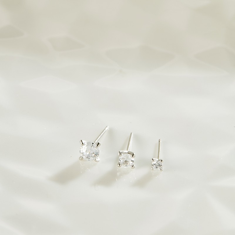 Gold&Deer 14k Goldfield Basic Crystal Cubic Earrings 3mm / 골드앤디어