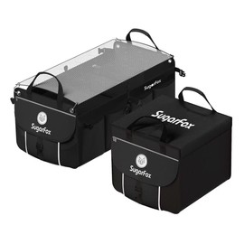 SugarFox Car Trunk Organizer for SUV - 63L+26L Modular Storage, Heavy-Duty, Foldable Waterproof, Soft & Hard Covers, Non-Slip, Multi-Compartment, All Black M006