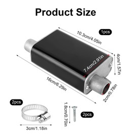 Aluminium Alloy Exhaust Silencer 22 mm, Heating Exhaust Silencer Clamp Holder Exhaust Silencers, Auxiliary Heating Diesel Silencer for Diesel Heating Exhaust Pipe (Small Size)