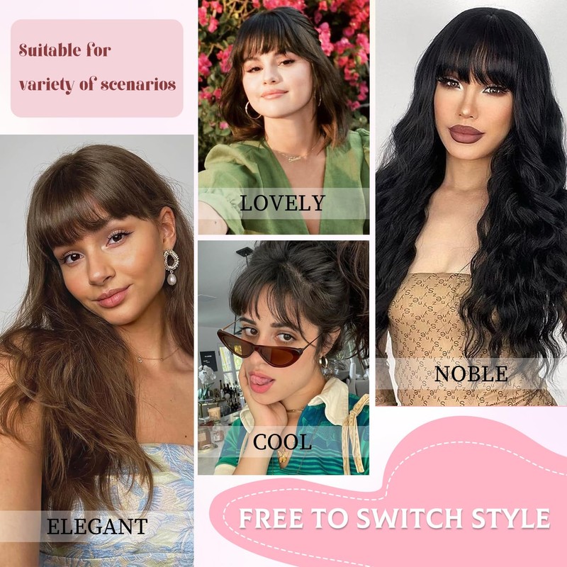 Clip In Fringe Bangs Black 100% Real Human French Bangs