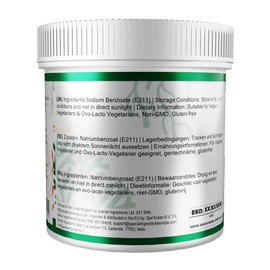 Sodium Benzoate Powder - Suitable for Vegans & Vegetarians, Non-GMO, Gluten-Free, Non-Irradiated - Recyclable Plastic Container (100g)