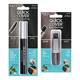 Kiss Quick Cover - Juego de retoque de pelo gris (7 g), color negro