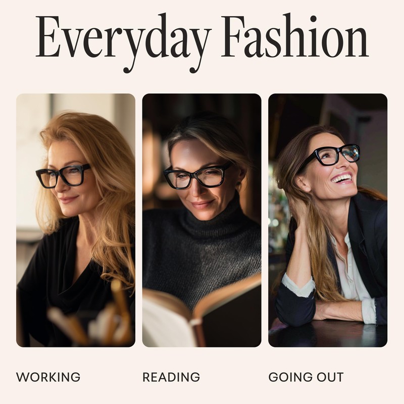 CCVOO Reading Glasses for Women, Stylish Eyeglasses, Blue Light Readers