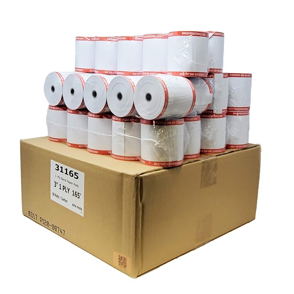 3 Inch 1-Ply x 165' Paper [50 Rolls - 1