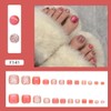 Glitter Press on Toenails Short Square Fake Toenails with Design
