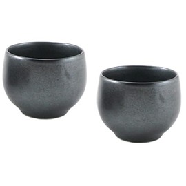 2 Pieces Japanese Teacups Ceramic Tama Yunomi Tetsuyu/Made in Japan