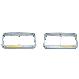 United Pacific (Set) Peterbilt Freightlin​er Kenworth - LED Dual Headlight Bezel w/Visor