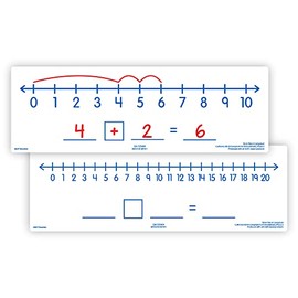 EAI Education Number Line Dry-Erase Board: 4"x12" Double-Sided - Set of 10