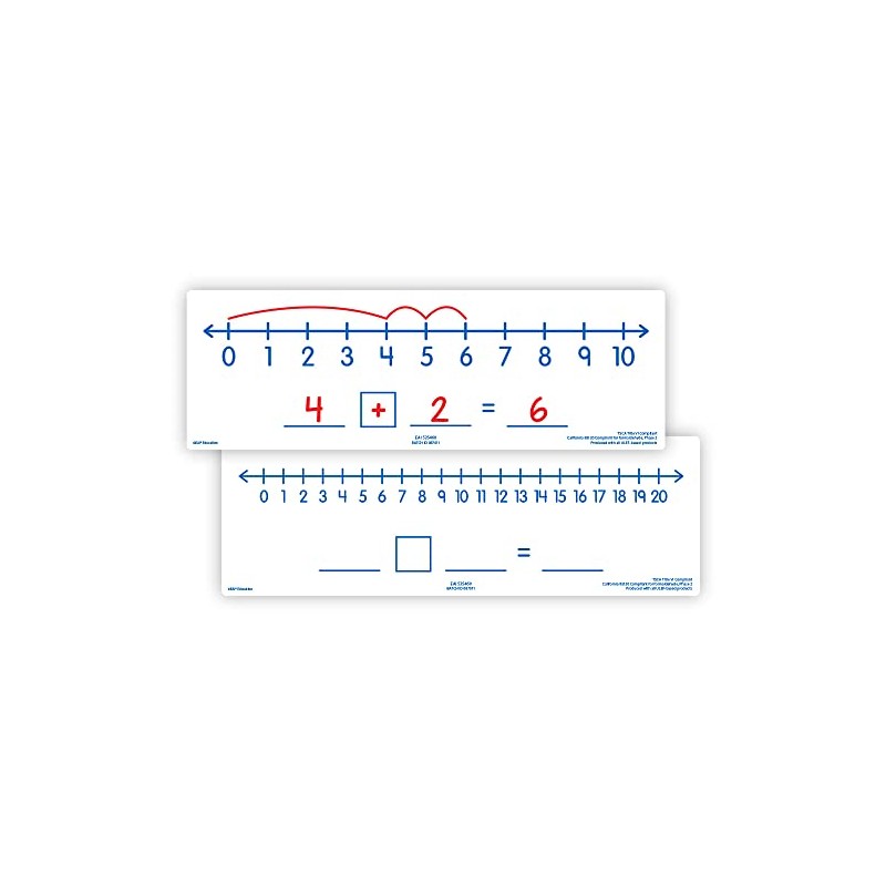 EAI Education Number Line Dry-Erase Board: 4"x12" Double-Sided - Set