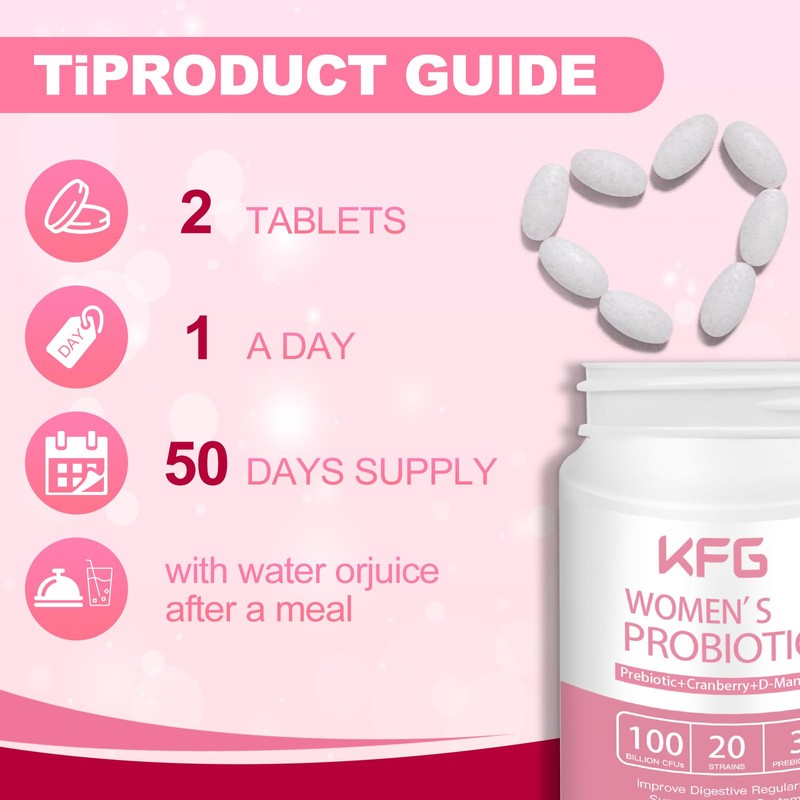 KFG Women's Probiotic, 100 Billion CFUs, 20 Strains, with Organic