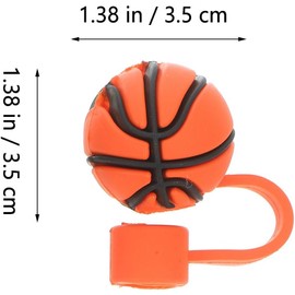 KALLORY Tapas de Paja Reutilizables de Pvc para Pajillas, 4 Piezas Diseño Deportivo Adorable, Buen Sellado y Protección contra Polvo para Fiesta Deportiva
