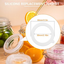 TEOZBLU Pack of 4 Replacement Preserving Jars Seals, Preserving Rings, Weck Rings, Leak-Proof Sealing Ring for Preserving Jars, Replacement Preserving Rings, Silica for Weck Jars, 55 mm