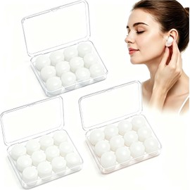 36Pzs Tapones de Oídos para Dormir Silicona, Moldeable, Impermeable Cancelacion de Ruido 32dB, No intraauriculares, Reutilizables, Ronquidos, Nadar, Concierto, Viajar, Sensibilidad al Ruido