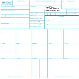 Crime Scene ATF FD-258 Fingerprint Cards - Pack of 50