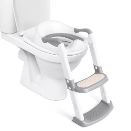 Toddler Potty Training Toilet Seat Foldable Potty Seat w/Steps Ladder Step Stool
